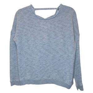 Gap Fit Gray Criss Cross 100% cotton Pullover Sweatshirt Size S Workout Gym